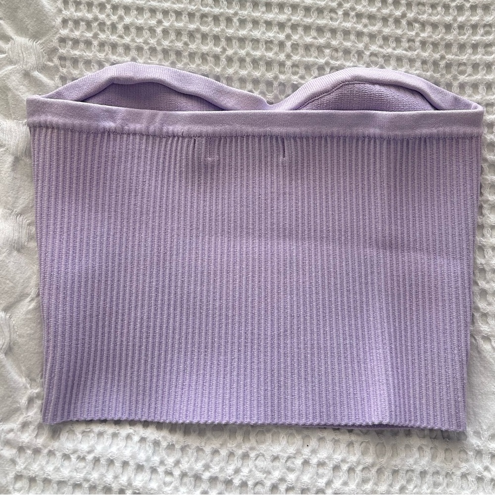 Lavender Ribbed Tube Top - Picture 2 of 5